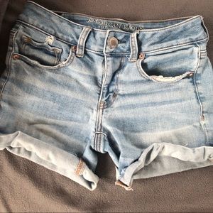 American Eagle Light Wash Denim Shorts
